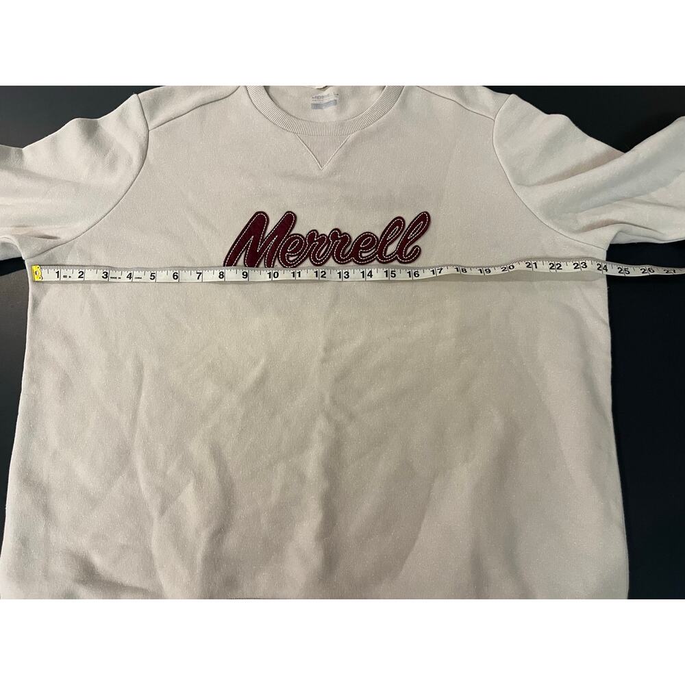 Merrell Women's Beige Crewneck Sweatshirt XL Embroidered Logo Casual Pullover - Picture 5 of 8